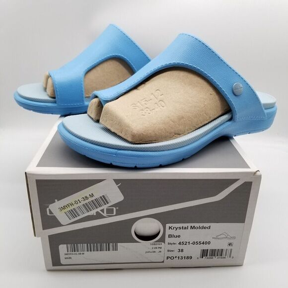 Dansko Women Krystal Molded Sandals Slide Sz 38 US 7.5 Blue Rubber Thong Outdoor - Picture 1 of 7